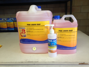 barrell chemicals pink liquid soap     